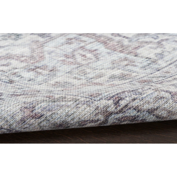 Nicole Curtis Machine Washable Series 1 Ivory Grey SR101 4 ft. X 6 ft. Rectangle Rug
