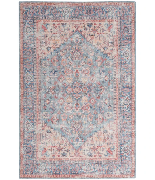 Nicole Curtis Machine Washable Series 1 Area Rug SR104 Blue/Multi