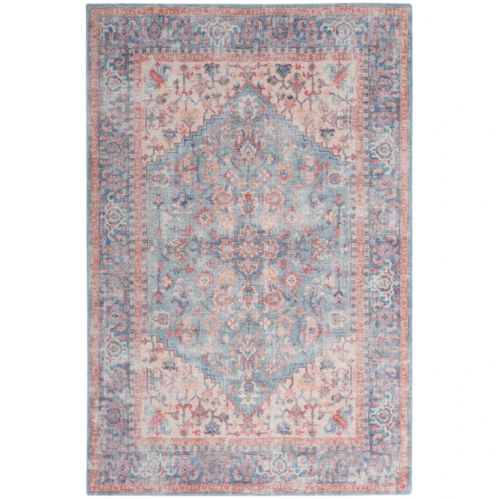 Nicole Curtis Machine Washable Series 1 Area Rug SR104 Blue/Multi