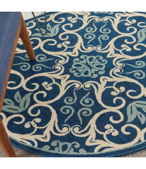 Nourison Caribbean Round Area Rug CRB02-Navy
