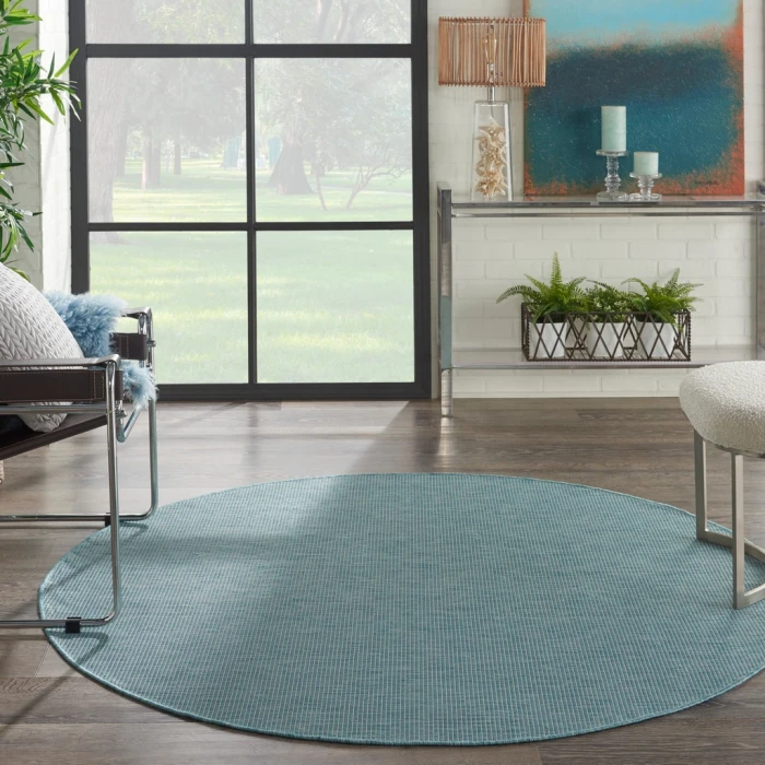 Nourison Positano Round Area Rug POS01-Aqua