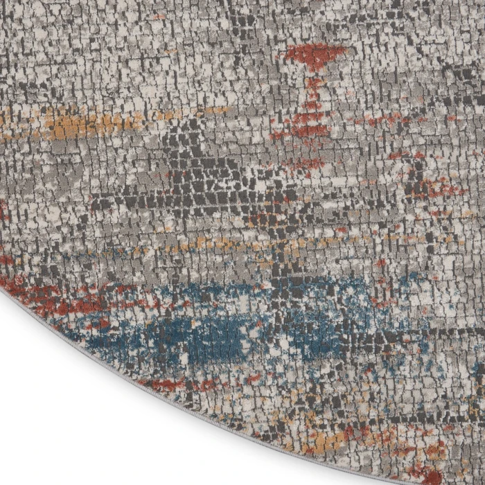 Nourison Rustic Textures Area Rug RUS11 Multicolor 7'10" Round