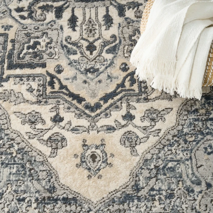 Nourison Quarry Ivory Navy QUA18 6 ft. X 9 ft. Rect. Rug