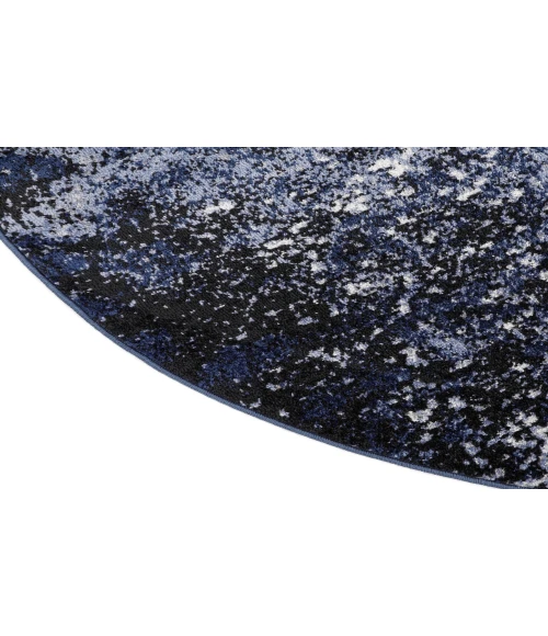 Nourison Passion Light Blue Black PSN10 5 ft. 3 in. Round Rug