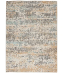 Michael Amini MA90 Uptown UPT03 Beige/Aqua 4 ft. X 6 ft. Area Rug
