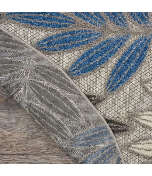 Nourison Aloha Round Area Rug ALH18-Grey/Blue