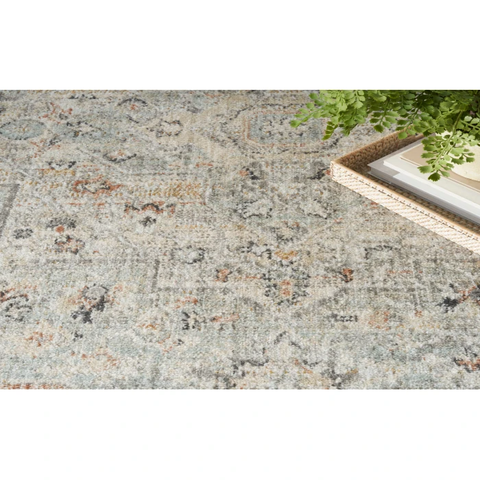 Nourison Oushak Home Light Grey OUS02 5 ft. 5 in. X 7 ft. 3 in. Rectangle Rug