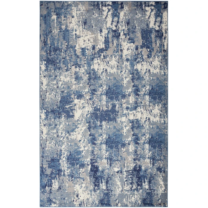 Nourison Grafix Navy Blue GRF38 7 ft. X 10 ft. Rectangle Rug
