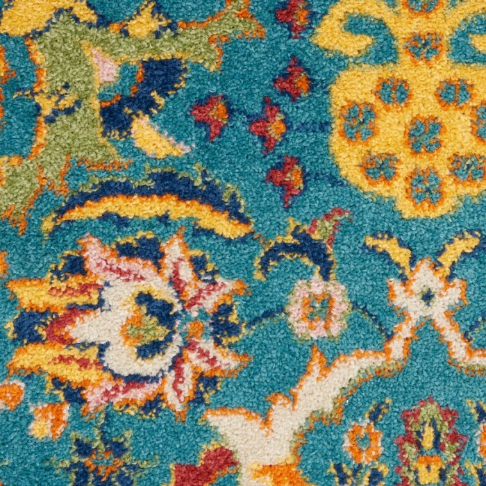 Nourison Allur Area Rug ALR03-Turquoise Ivory