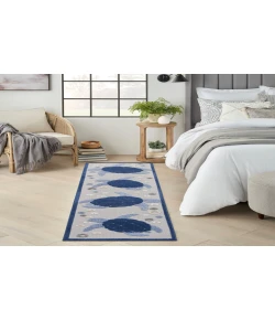 Nourison Home Aloha ALH27 Navy Blue 2 ft. 3 in. X 8 ft. Area Rug