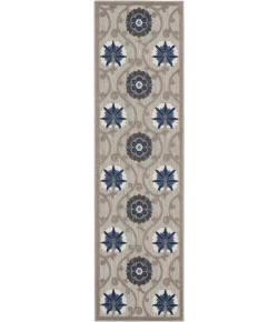 Nourison Home Aloha ALH19 Grey Blue 2 ft. 3 in. X 8 ft. Area Rug