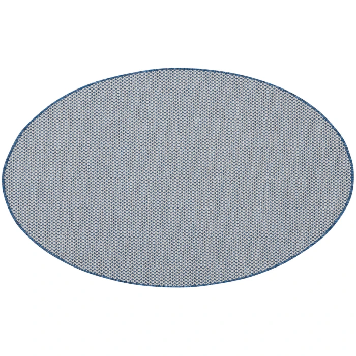 Nourison Courtyard Ivory Blue COU01 5 ft. Round Rug