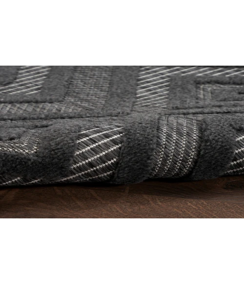 Nourison Versatile Charcoal Black NRV01 2 ft. X 6 ft. Rectangle Rug