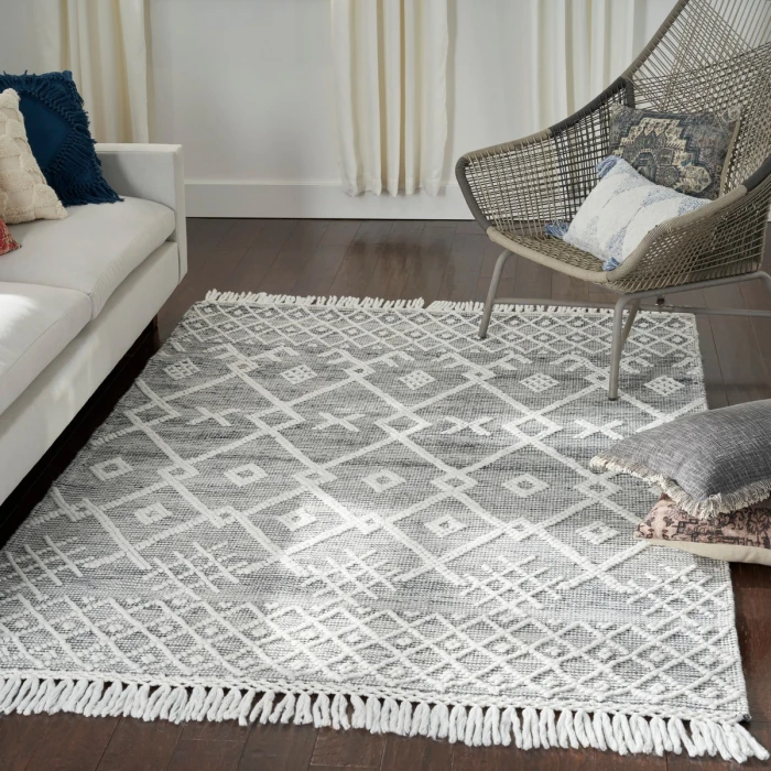Nicole Curtis Machine Washable Series 3 Area Rug SR302 Black 5' x 8'