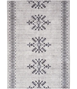 Nourison Home New Concept Washables SR109 Ivory Charcoal 5 ft. 3 in. X 7 ft. 3 in. Area Rug
