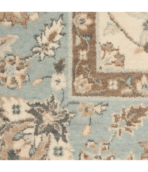 Nourison Living Treasures Runner Area Rug LI16-Ivory/Aqua