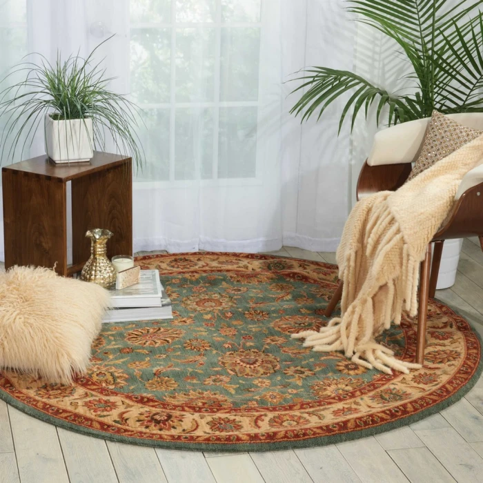 Nourison Living Treasures Round Area Rug LI05-Aqua