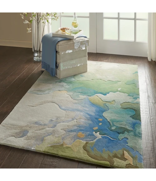 Nourison Prismatic Area Rug PRS16 Seafoam 3'9" x 5'9"