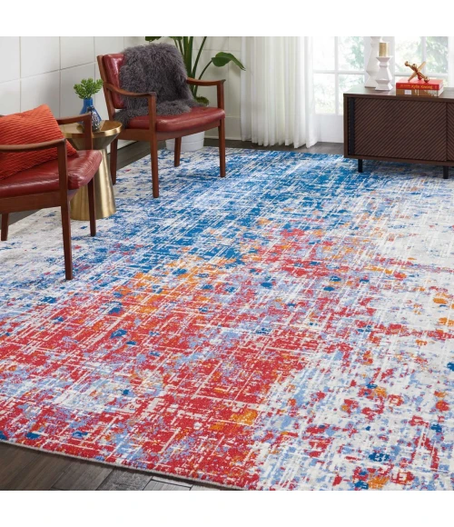Nourison Twilight Area Rug TWI25 Red/Blue 8'6" x 11'6"