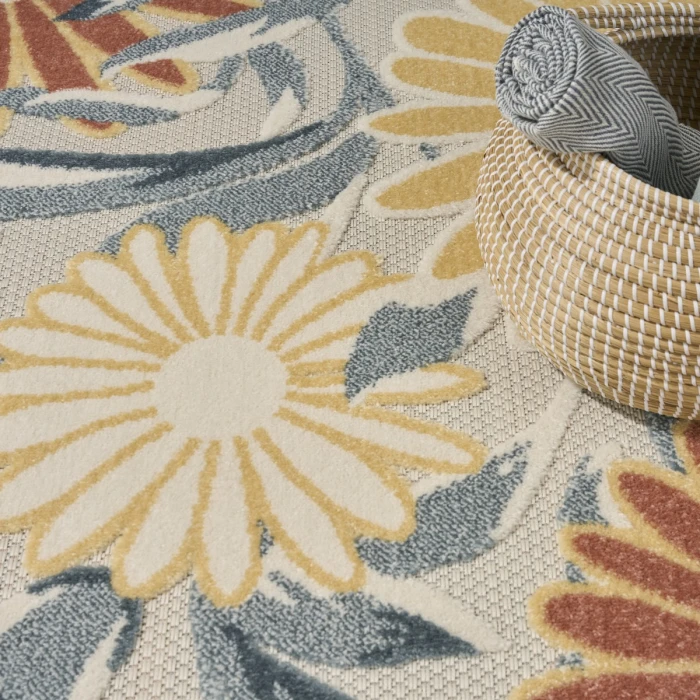 Nourison Aloha Ivory Rose ALH33 7 ft. 10 in. X 10 ft. 6 in. Rect. Rug