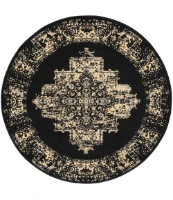 Nourison Home Grafix GRF14 Black 5 ft. 3 in. Round Area Rug