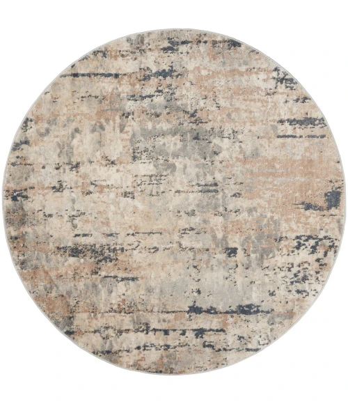 Nourison Quarry Beige Grey QUA01 5 ft. X Round Rug