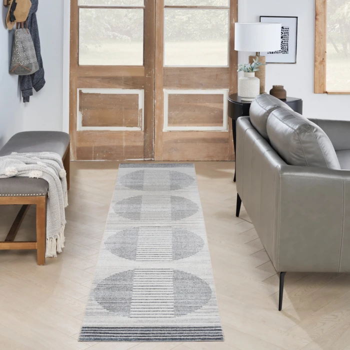 Nourison Astra Machine Washable Area Rug ASW05 Ivory Blue