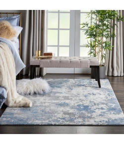 Nourison Home Rustic Textures RUS08 Grey/Blue 3 ft. 11 in. X 5 ft. 11 in. Area Rug