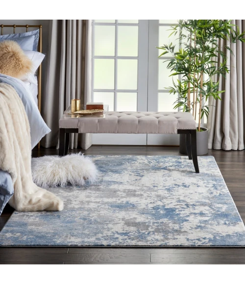 Nourison Rustic Textures Area Rug RUS08-Grey/Blue