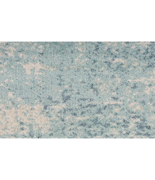 Nourison Astra Machine Washable Blue Ivory ASW07 7 ft. 10 in. X 10 ft. Rectangle Rug