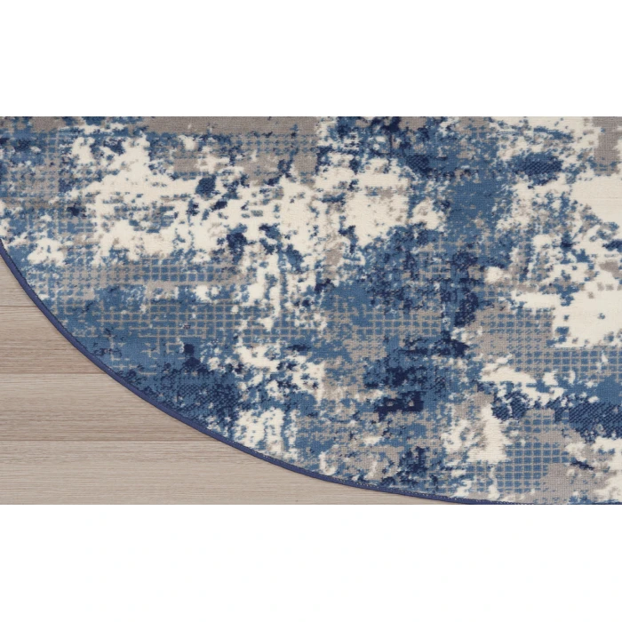 Nourison Grafix Navy Blue GRF38 5 ft. 3 in. Round Rug