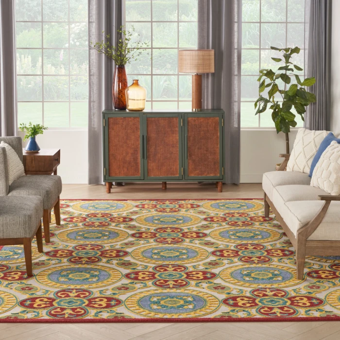 Nourison Aloha Area Rug ALH30 Red/Multi