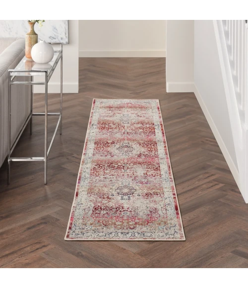 Nourison Vintage Kashan Area Rug VKA07-Red/Ivory