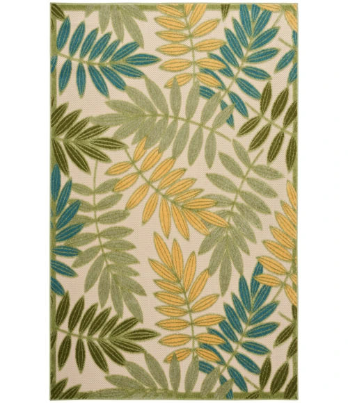 Nourison Aloha Green Multicolor ALH18 3 ft. 6 in. X 5 ft. 6 in. Rectangle Rug