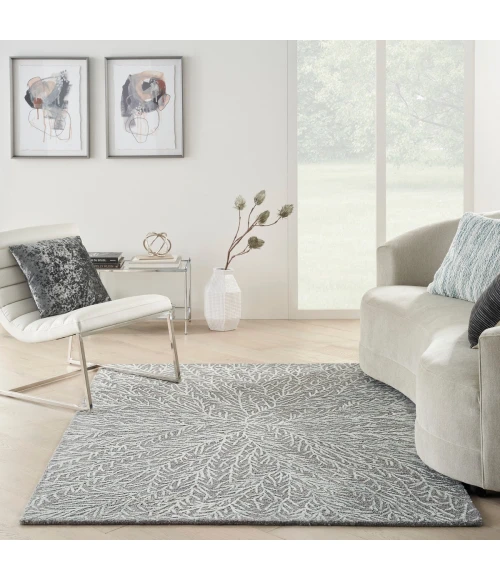 Michael Amini Ma30 Star Area Rug SMR03 Slate/Teal 4' x 6'