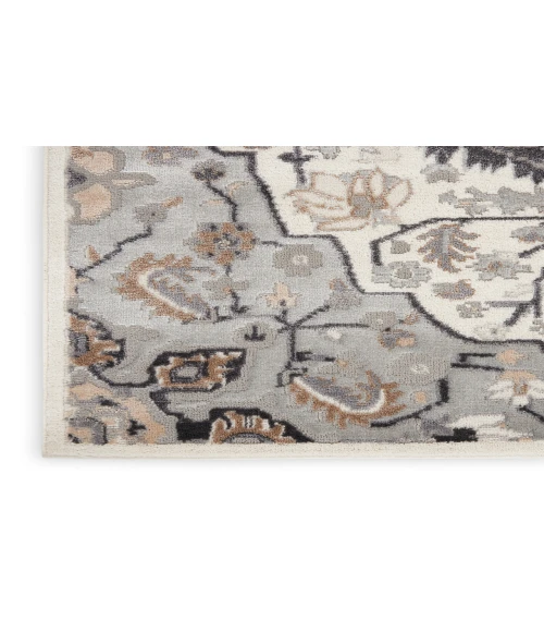 Nourison Elation Ivory Grey ETN09 2 ft. 2 in. X 12 ft. Rectangle Rug