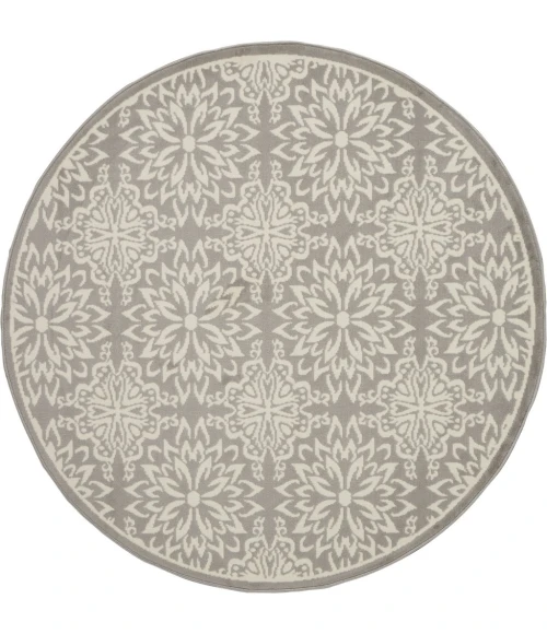 Nourison Jubilant Round Area Rug JUB06-Ivory/Grey