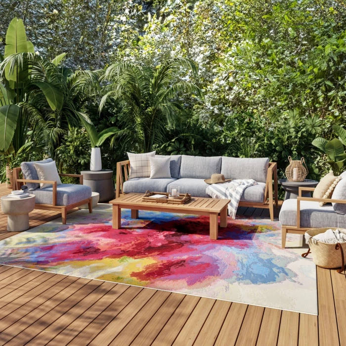 Nourison Color Splash Ivory Multicolor CSP08 9ft. x 12ft. Rect. Rug