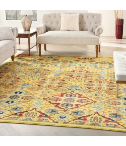 Nourison Home Allur ALR03 Yellow Multicolor 7 ft. 10 in. X 9 ft. 10 in. Area Rug