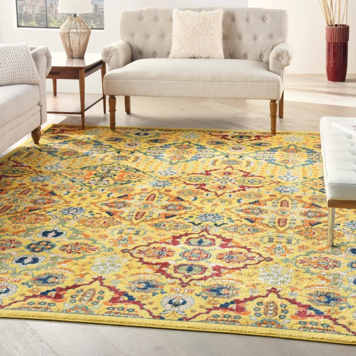 Nourison Allur Area Rug ALR03-Yellow Multicolor