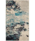 Nourison Celestial Area Rug CES02-Ivory/Teal Blue