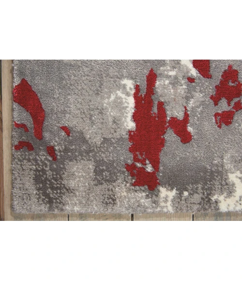Nourison Twilight Area Rug TWI21 Grey/Red 8'6" x 11'6"