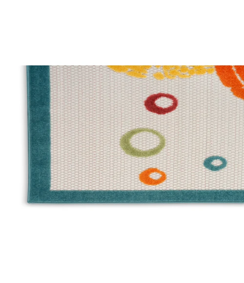 Nourison Aloha Teal Multi ALH27 2 ft. 3 in. X 8 ft. Rectangle Rug