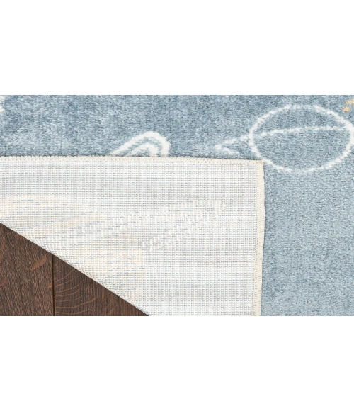 Nourison Astra Machine Washable Blue Multicolor ASW18 5 ft. 3 in. X 7 ft. Rectangle Rug