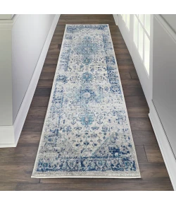 Nourison Home Tranquil TRA06 Ivory/Light Blue 2 ft. 3 in. X 7 ft. 3 in. Area Rug