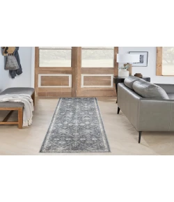 Nourison Home Astra Machine Washable ASW16 Dark Blue 2 ft. 2 in. X 8 ft. Area Rug