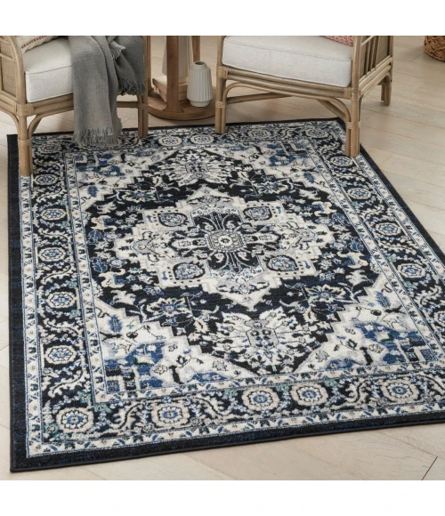 Nourison Passion Area Rug PSN33 Black Ivory 5'3" x 7'3"