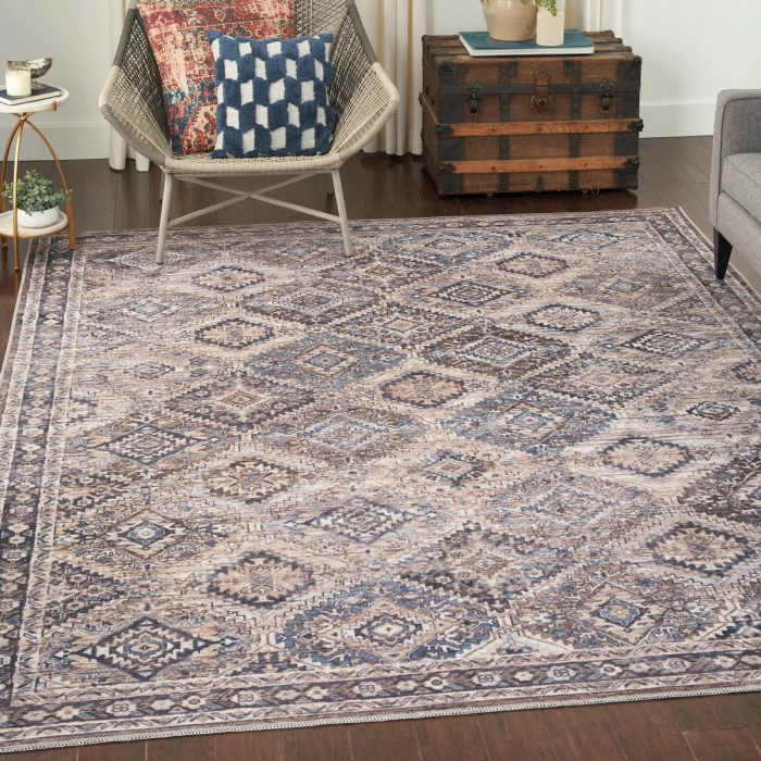 Nicole Curtis Machine Washable Series 1 Area Rug SR103 Ivory/Latte 8' x 10'