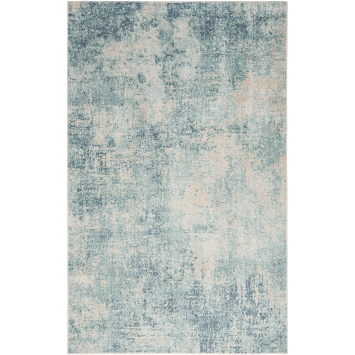 Nourison Astra Machine Washable Blue Ivory ASW07 9 ft. X 12 ft. Rectangle Rug