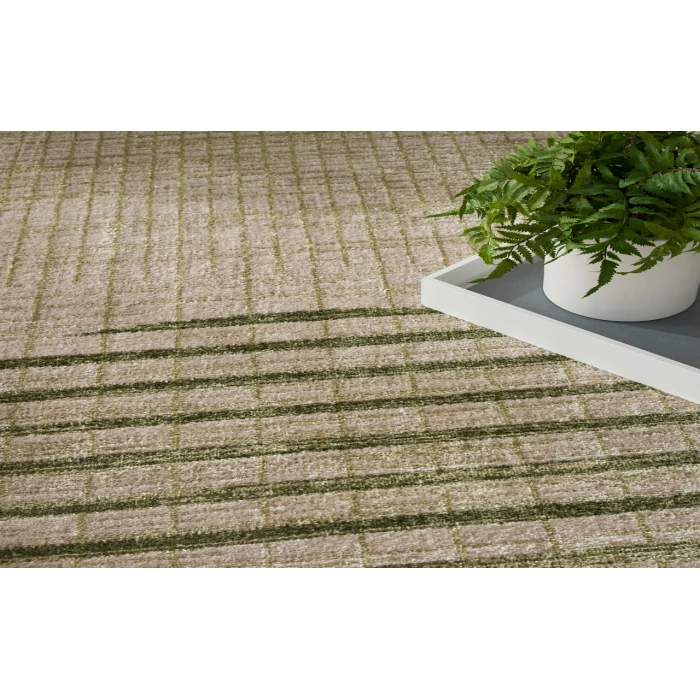 Nourison Astra Machine Washable Ivory Olive ASW03 6 ft. 7 in. X 9 ft. Rectangle Rug